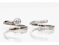 Swarovski Collection Of Six Rings, Rose, White And Yellow Tones, Sizes 5 3/4 To 7