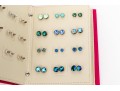 Collection Of Colorful Costume Jewelry Stud Earrings Set With Sterling Silver Posts
