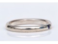 Tiffany & Co. Sterling Silver Pretty Elsa Peretti Flush Set Sapphire Stack Ring, Size 8