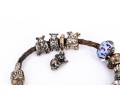 Pandora Sterling Silver Charming Animal Life Bracelet, On Woven Cord.