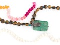 Collection Of Two Tigers Eye, One Quartz And One Cultured Freshwater Pearl Necklaces