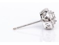 Sterling Silver Pair Of Diamond Set Cluster Stud Style Earrings, App. 0.13 TCW