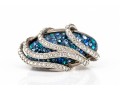 Swarovski Crystal Opera Length Necklace With Blue And White Crystal With Matching Ring