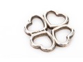Tiffany & Co. Sterling Silver Quatrefoil Patterned Open Heart Motif Pendant