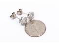 Sterling Silver Pair Of Diamond Set Cluster Stud Style Earrings, App. 0.13 TCW