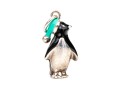 Tiffany & Co. Sterling Silver Charming Black And Tiffany Blue Enamel Penguin Charm