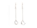 Tiffany & Co. Sterling Silver Elsa Peretti Iconic Small Open Heart Drop Pendant Earrings
