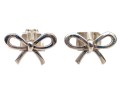 Tiffany & Co. Sterling Silver Charming Bow Motif Stud Earrings