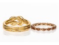 Swarovski Collection Of Six Rings, Rose, White And Yellow Tones, Sizes 5 3/4 To 7