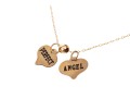10k Yellow Gold Delicate Heart Motif Inspirational Charm Necklace, 