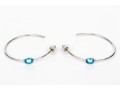 Swarovski Crystal Large Round Hoop Earrings, Blue Crystal Set