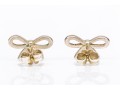 Tiffany & Co. Sterling Silver Charming Bow Motif Stud Earrings