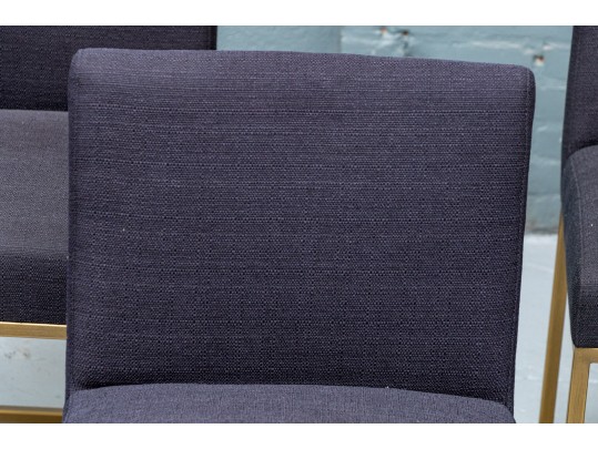 Set Of Five Article Black Upholstered Side Chairs