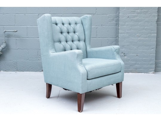 Refined Upholstered And Button Tufted Wing Chair