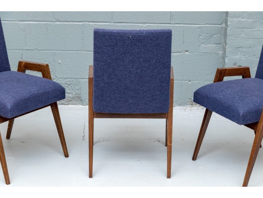 Set Of Three MCM Style Upholstered Armchairs