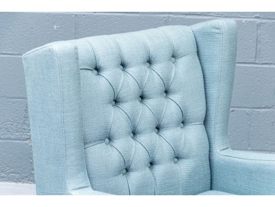 Refined Upholstered And Button Tufted Wing Chair
