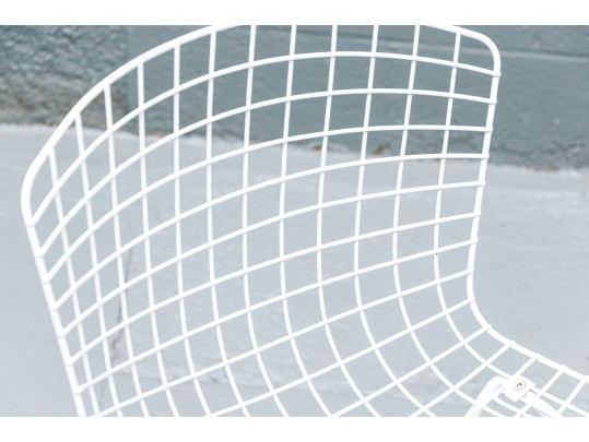 A White Finished Wire Mesh Side Chair
