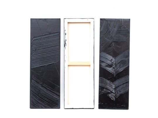 Set Of Three Acrylic Contemporary Paintings On Canvas