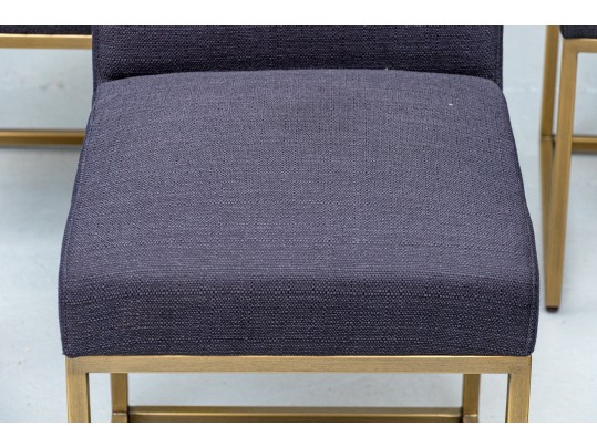 Set Of Five Article Black Upholstered Side Chairs