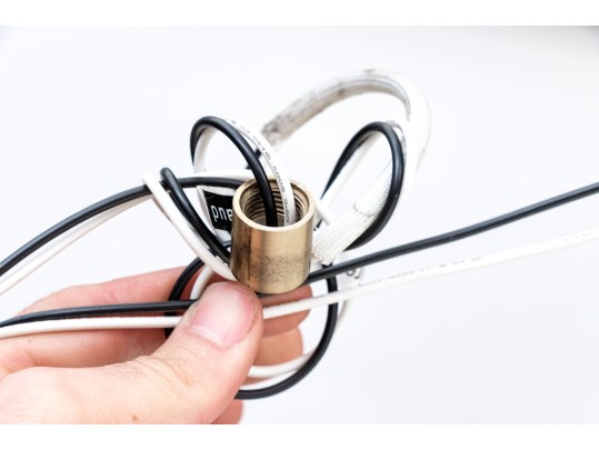 White Finished Metallic Domed Light Fixture