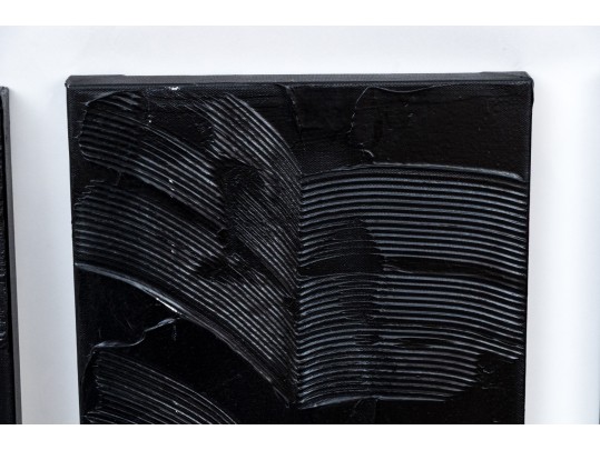 Set Of Three Acrylic Contemporary Paintings On Canvas