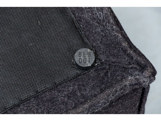 Blue Dot Upholstered Cube Form Ottoman