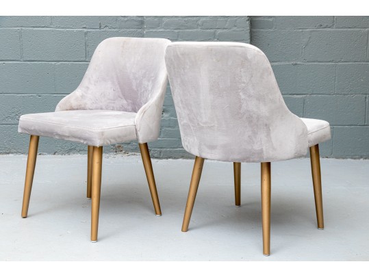 Chic Set Of Three Upholstered Side Chairs
