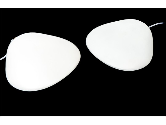 Pair Of Stilnova Chic White Shell Form Wall Sconces