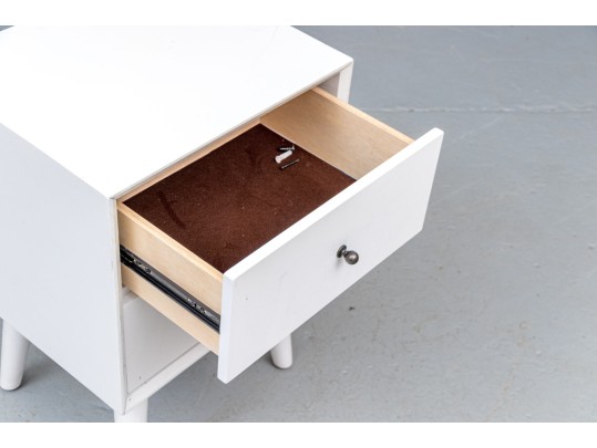 White Finished Two Drawer Night Stand