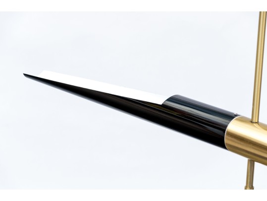 Brass Finished Six Light Contemporary Chandelier