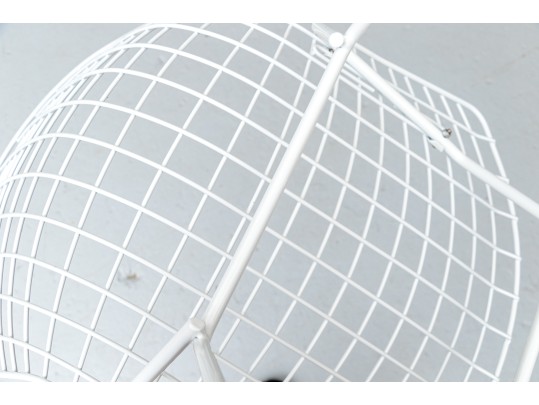 A White Finished Wire Mesh Side Chair