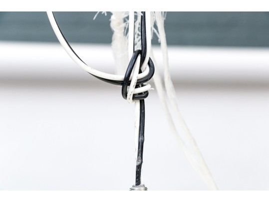 White Finished Metallic Domed Light Fixture