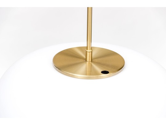 Cieling Mounted Pendant Lighting Fixture With Oversized White Shade