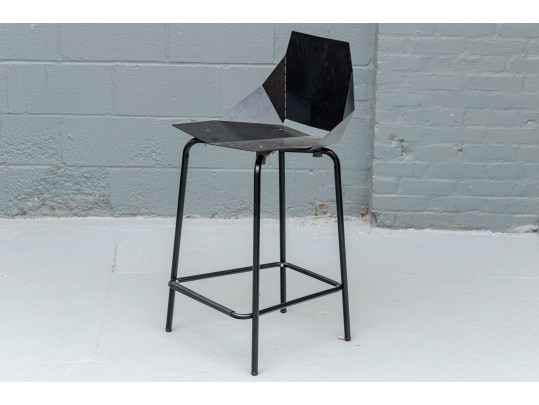 Industrial Chic Black Metal Counter Stool