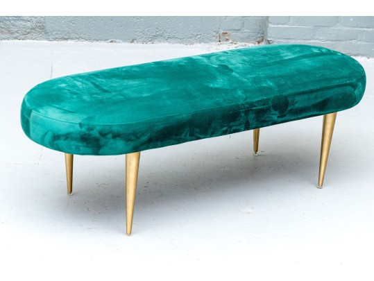 Safavieh Emerald Green Upholstered Oval Bench