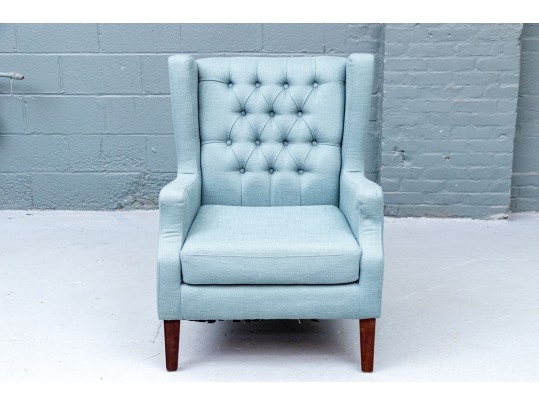 Refined Upholstered And Button Tufted Wing Chair