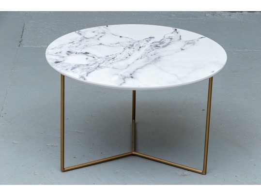 Faux Marble Accent Side Table