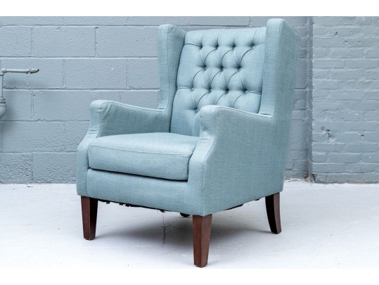 Refined Upholstered And Button Tufted Wing Chair