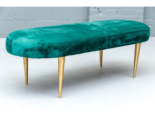 Safavieh Emerald Green Upholstered Oval Bench