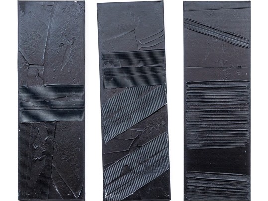 Set Of Three Acrylic Contemporary Paintings On Canvas