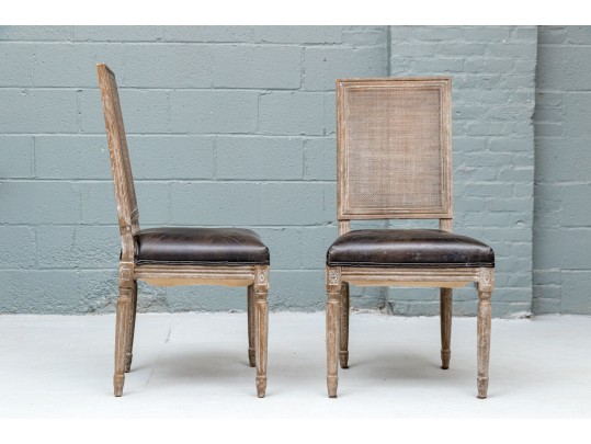 Pair Of Louis XVI Style Side Chairs With Caned Backs