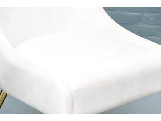 Elegant Pair Of Cream Upholstered Accent Side Chairs