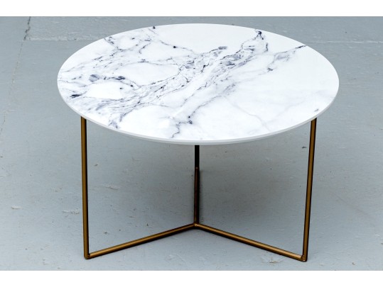 Faux Marble Accent Side Table