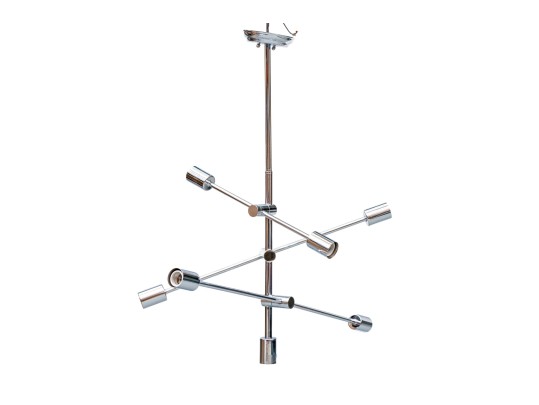 Nuevo Model HGSK156 Chrome Six Light Adjustable Chandelier