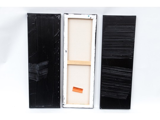 Set Of Three Acrylic Contemporary Paintings On Canvas