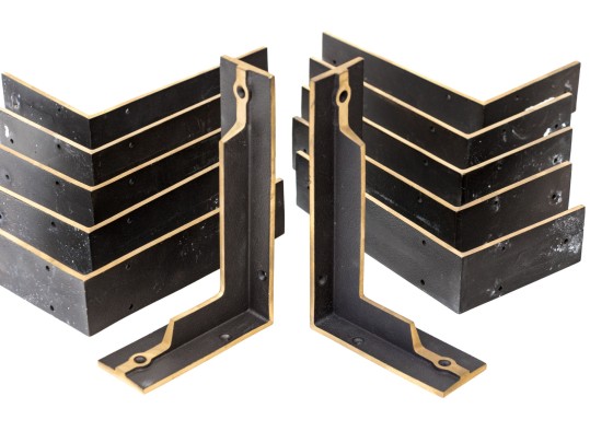 Twelve Heavy Solid Brass Wall Brackets 