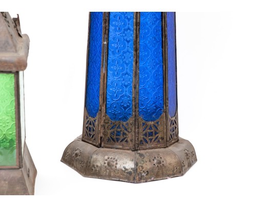 Two Stained Glass Lanterns 