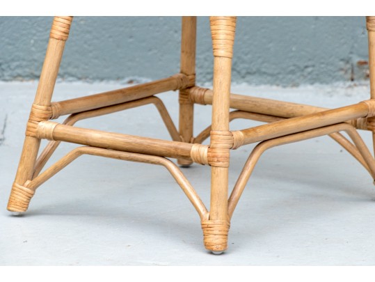 Pottery Barn Bamboo And Rattan Woven Counter Stool