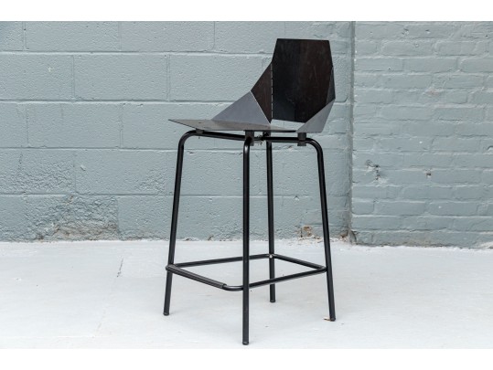 Industrial Chic Black Metal Counter Stool