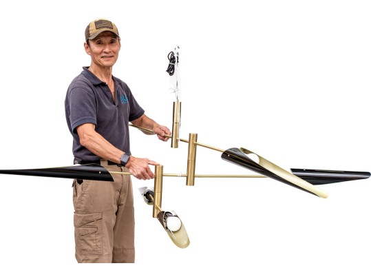 Stylish Brass And Enameled Six Light Chandelier